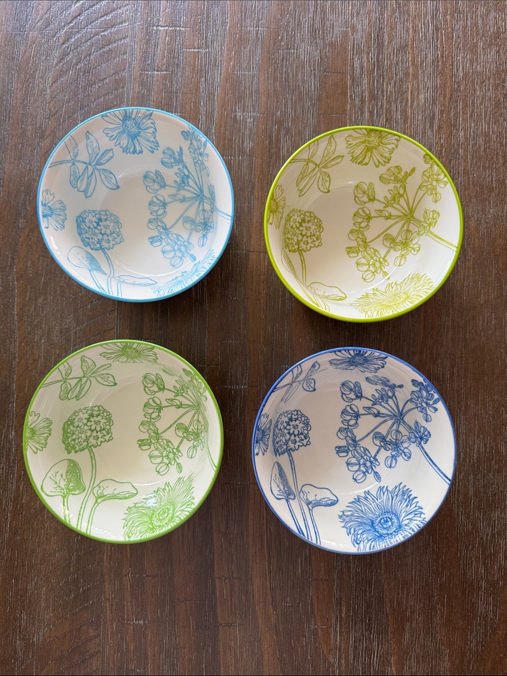 Certified International small ceramic floral bowl set of 4 design by Nancy Green